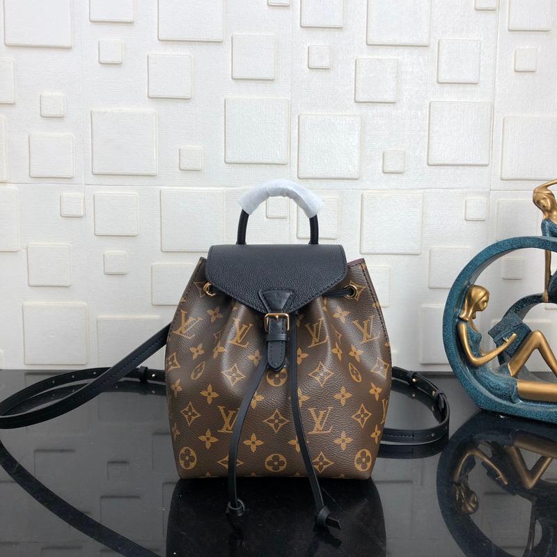 LV Backpacks and Travel Bags M45502 Old Flower Black Leather
